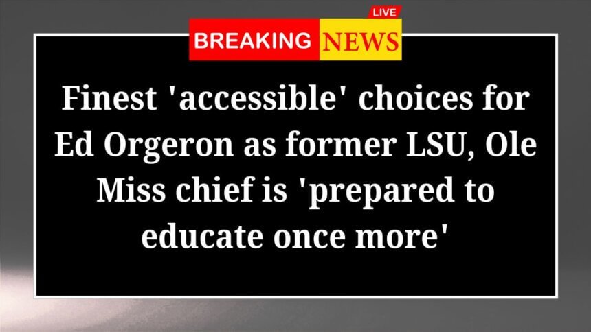 Finest accessible choices for Ed Orgeron as former LSU Ole Miss chief is prepared to educate once more