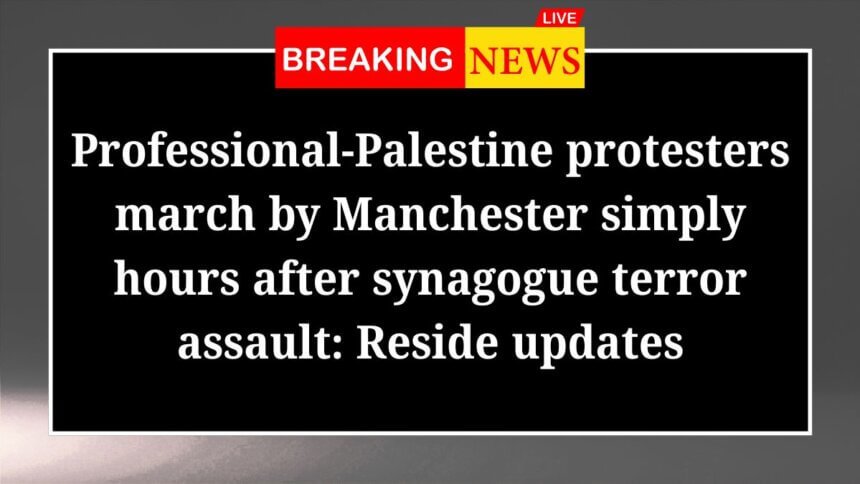 Professional Palestine protesters march by Manchester simply hours after synagogue terror assault Reside updates